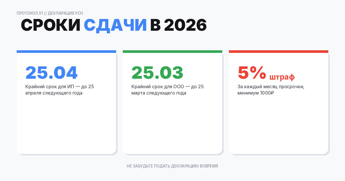 Сроки сдачи декларации