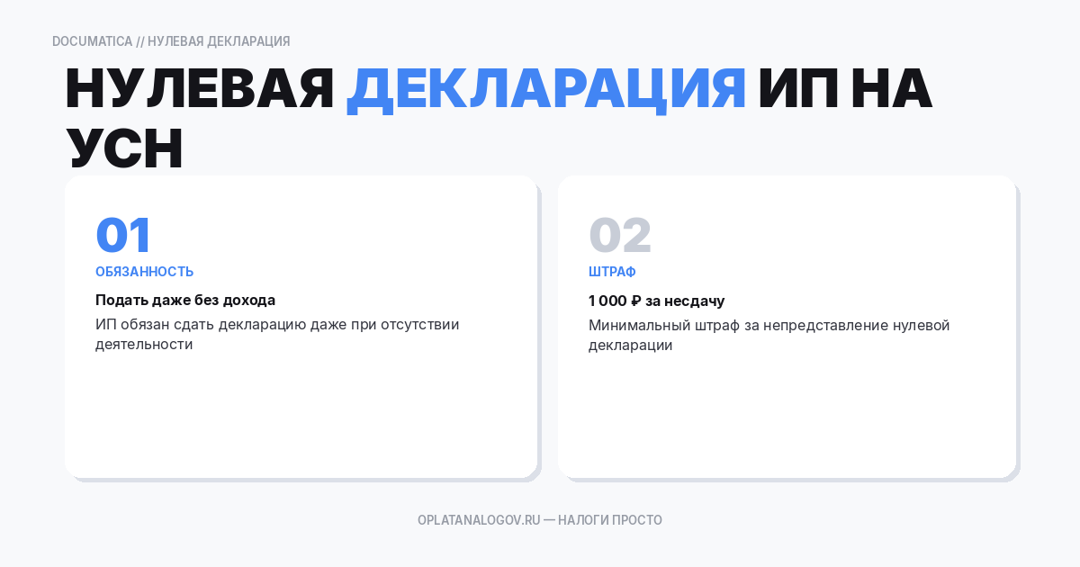Как ИП на УСН подать нулевую декларацию