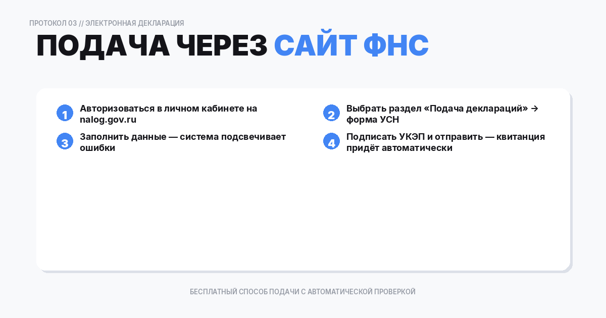 Подача через веб-сайт