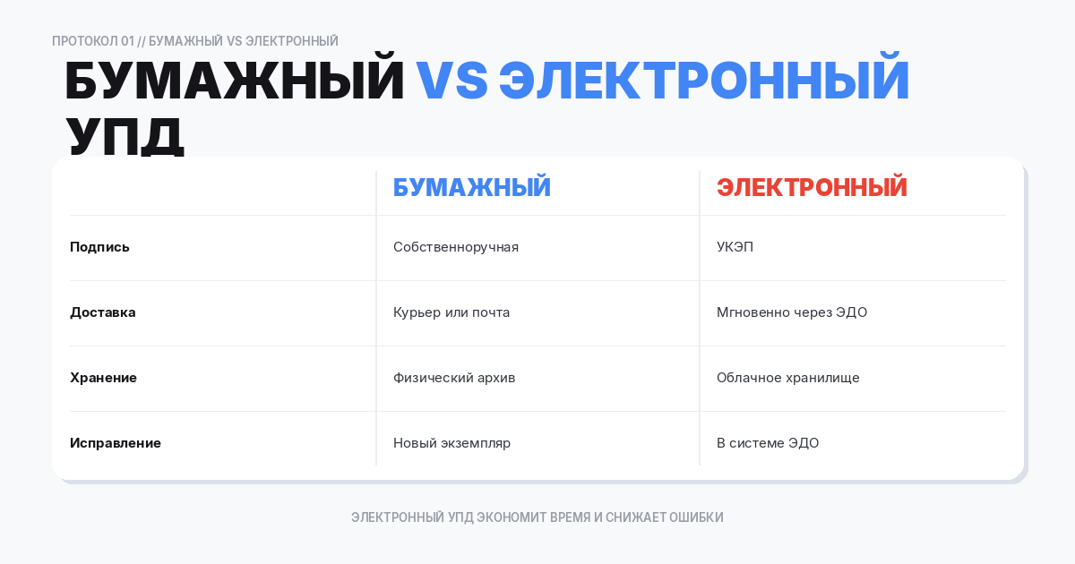 электронный УПД и чем он отличается