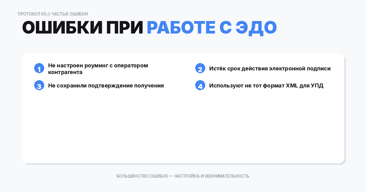 ошибки при работе