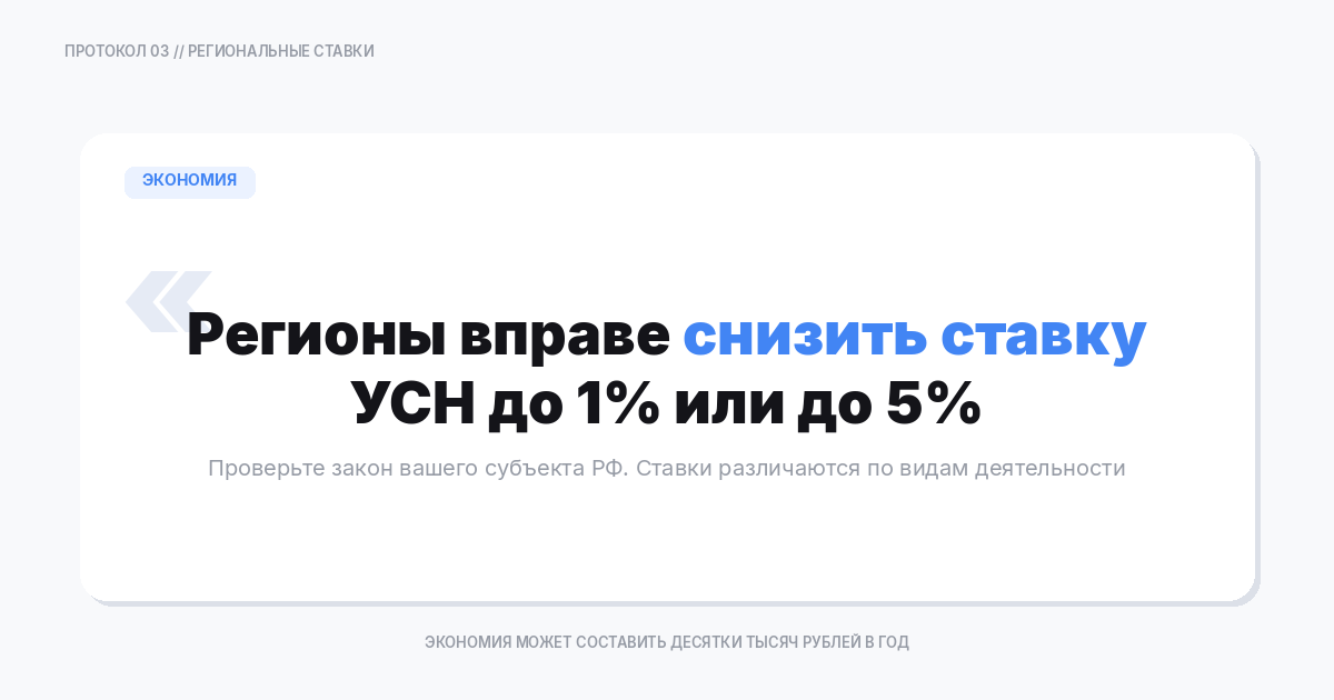 Региональные пониженные