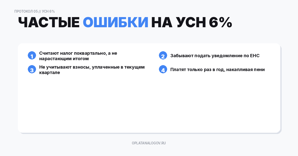 Частые ошибки