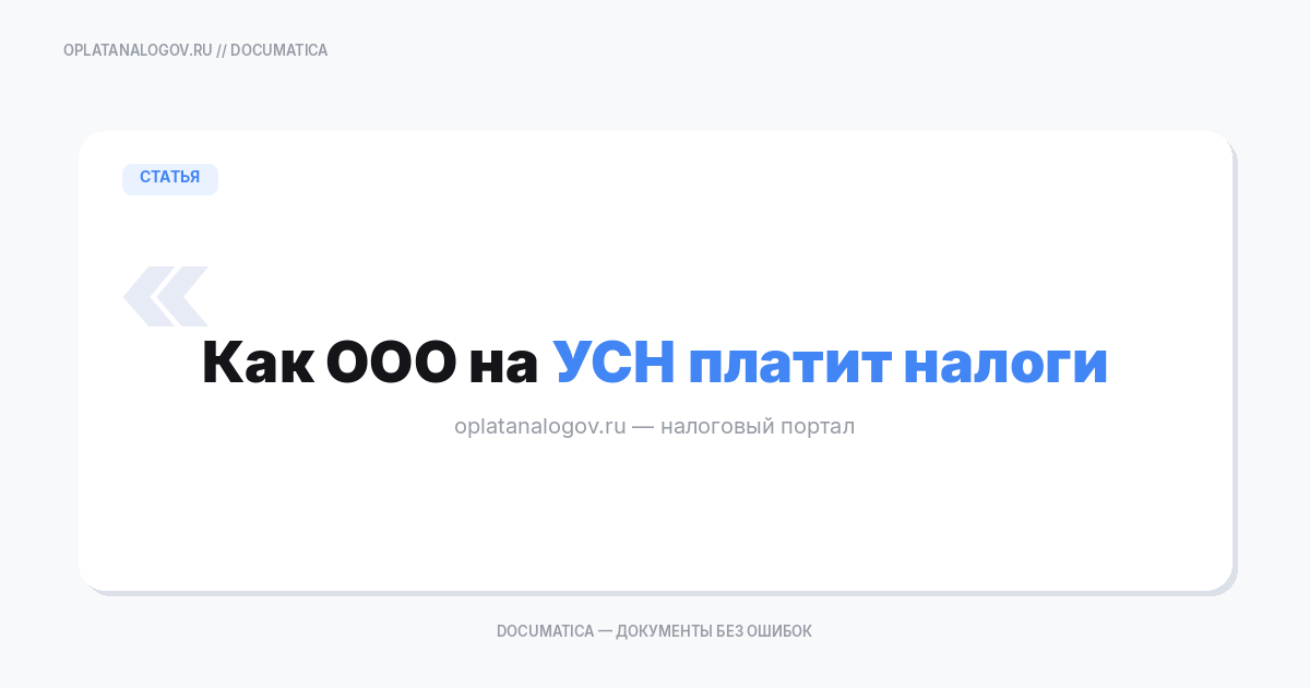 Как ООО на УСН платит налоги: что и когда перечислять