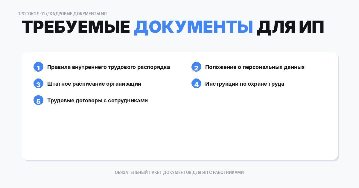 Требуемые документы
