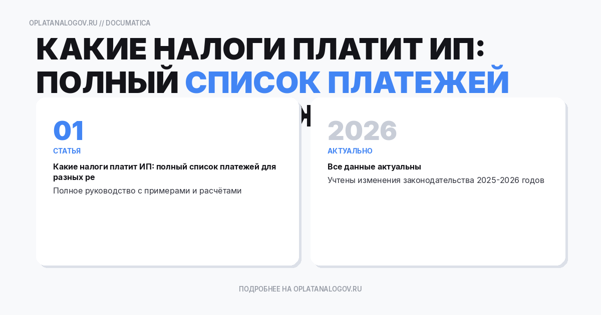 Какие налоги платит ИП: полный список платежей для разных режимов