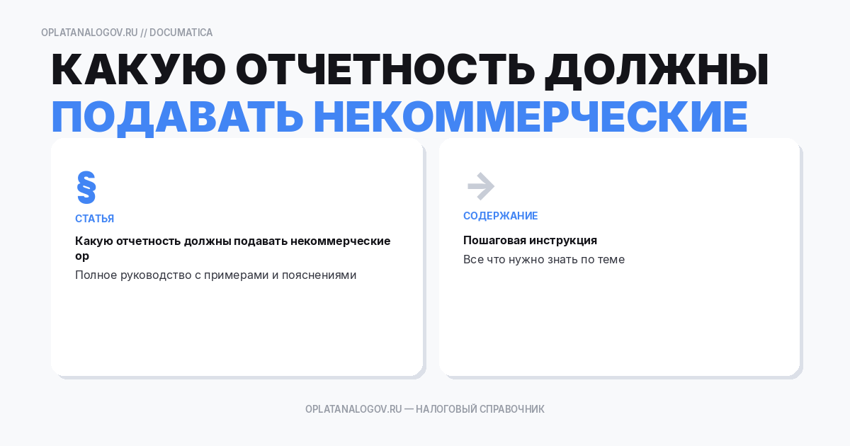 Какую отчетность должны подавать некоммерческие организации