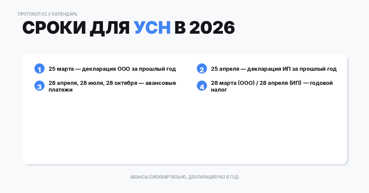 Календарь для ИП и ООО на