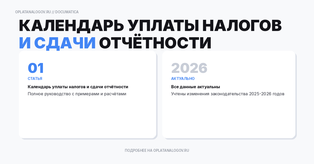 Календарь уплаты налогов и сдачи отчетности: основные сроки и напоминания