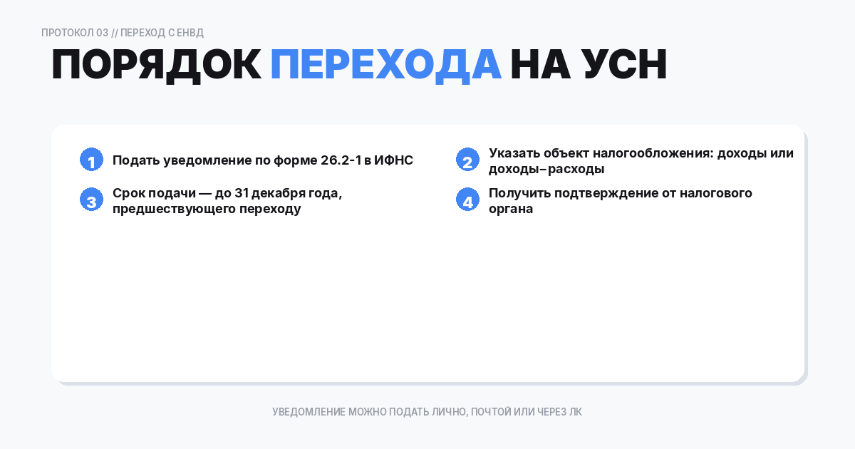 Порядок перехода