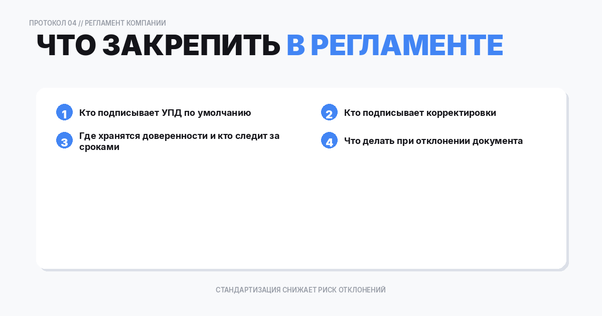 Регламент компании