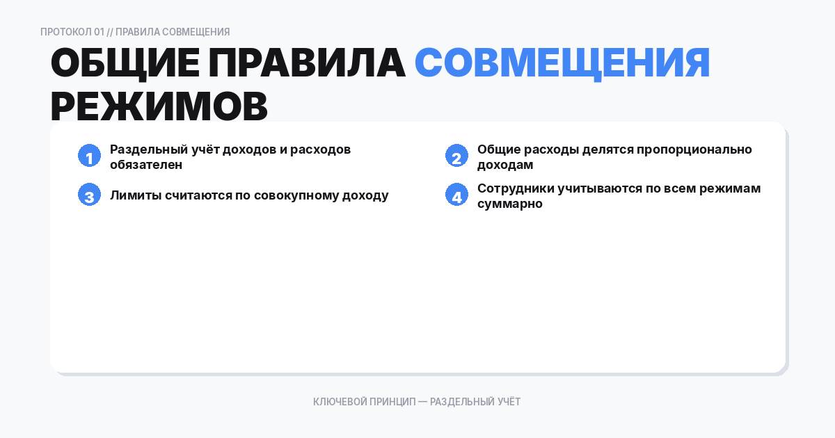Общие правила совмещения
