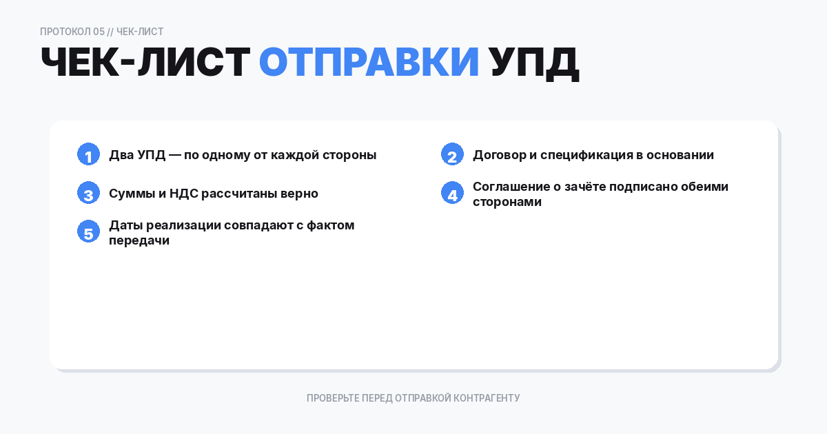 Чек-лист перед отправкой