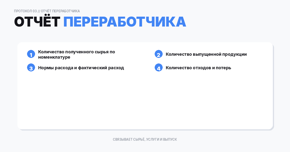 Что должно быть в отчете переработчика