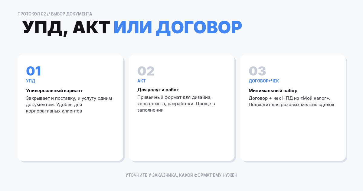 УПД, акт или договор
