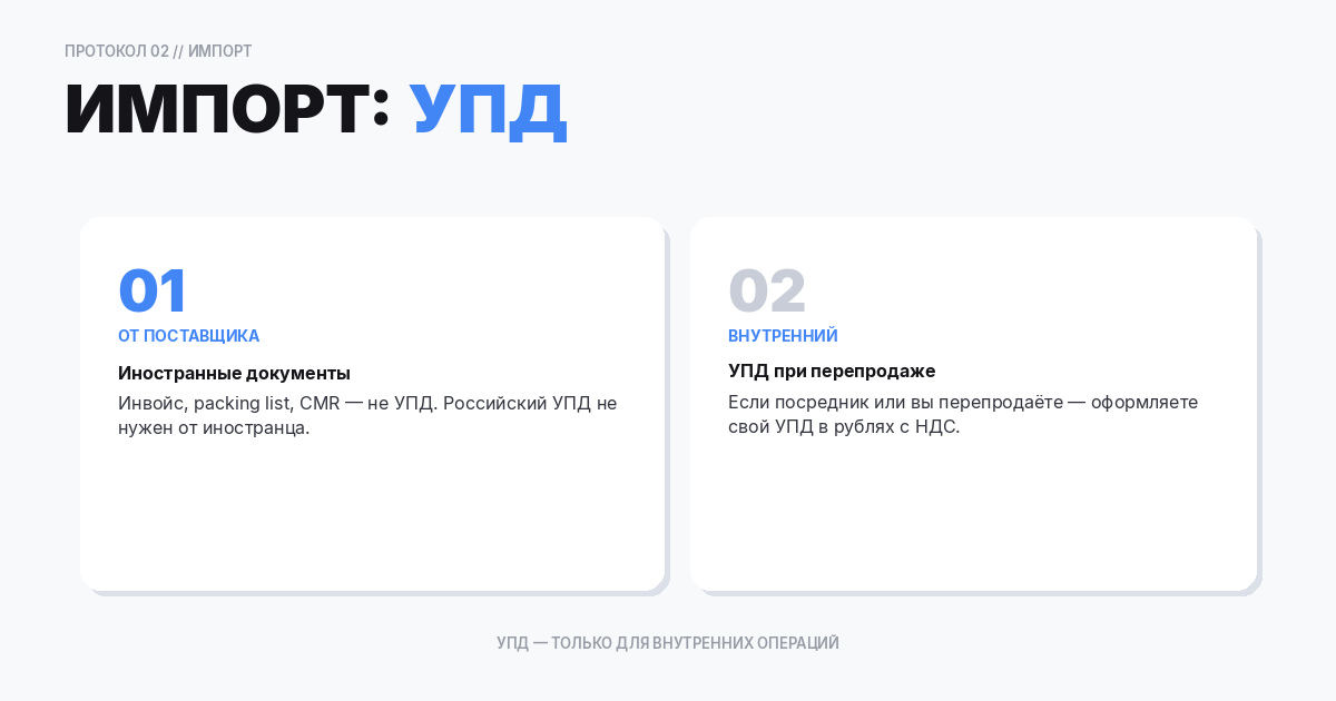 Импорт: как оформлять УПД