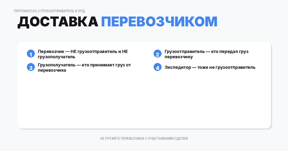 Доставка перевозчиком