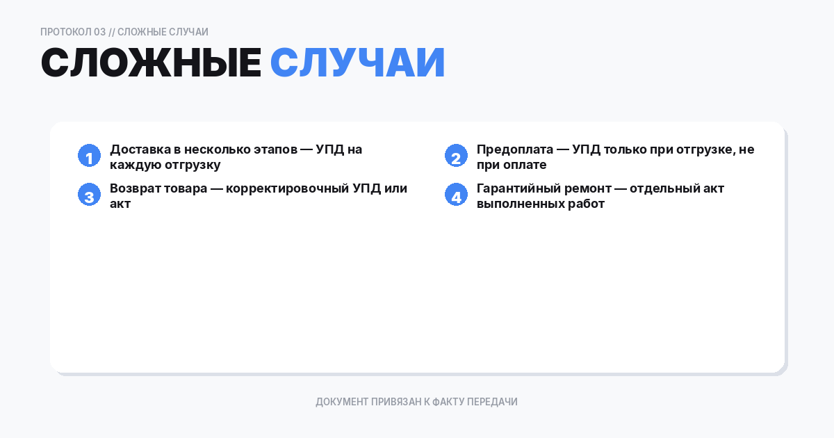 Сложные случаи