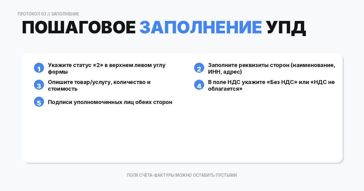 Пошаговое заполнение