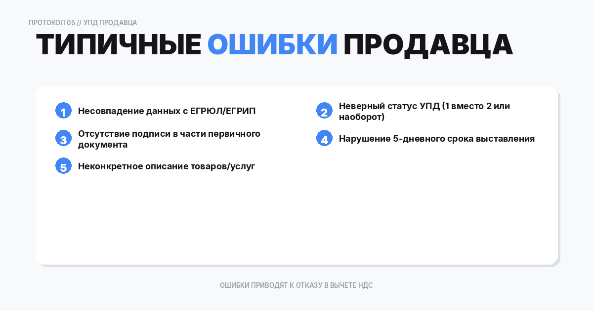 Типичные ошибки